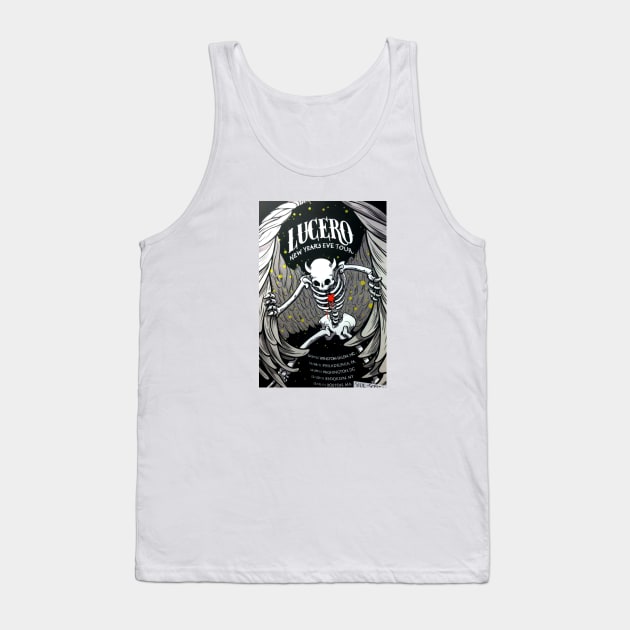 Lucero Band New Year's Eve Tour Skull Angel Tank Top by tinastore